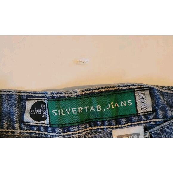 Vintage Levis SilverTab Jeans Mens 31x32 Blue Medium Wash Light Distress - Picture 4 of 16